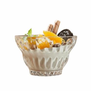 Imagem de WENMAQIN Conjunto de tigelas de sobremesa de vidro, tigelas de sorvete transparentes para salada, lanche, batidos de frutas, sorvete, parfaits, sundaes ou pudim, tigela trifle, copos de parfait