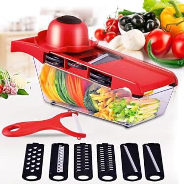 Imagem de Multiuso Profissional Cozinha Slicer Aço Inox 16 em 1 Fatiador Cortador Ralador De Legumes Verduras Frutas Alimentos(01)