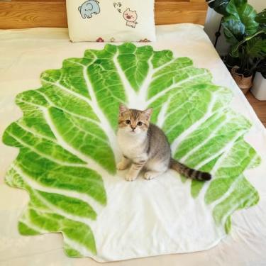 Imagem de Cobertores de repolho, presentes engraçados, cobertor fofo para adultos, cobertores macios e difusos para elefante branco de Natal (repolho, 88 cm)