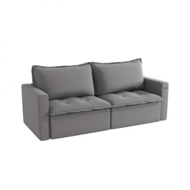 Imagem de Sofá 3 Lugares Retrátil e Reclinável Trevo Bouclé Titanio