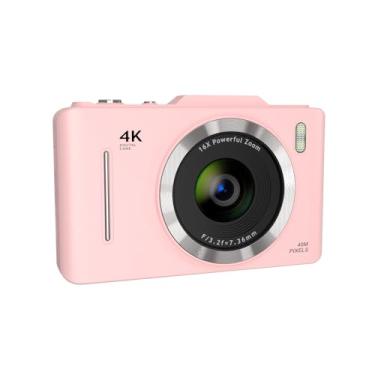 Imagem de Acouto Câmera Digital Portátil 4K 48MP Com Zoom 16X, Câmera Automática de Apontar e Disparar para Crianças, Tela IPS de 2,8 Polegadas, ótimo Aniversário para Adolescentes, Estudantes, (Rosa)