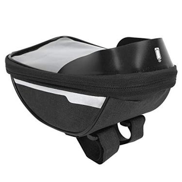 Imagem de KIMISS Bolsa de Bicicleta Com Feixe Frontal para Celular Externo – Bolsa de Ciclismo de Grande Capacidade para Fácil Armazenamento, Cabe na Maioria Dos Smartphones, Tiras de Gancho e Laço Resistentes