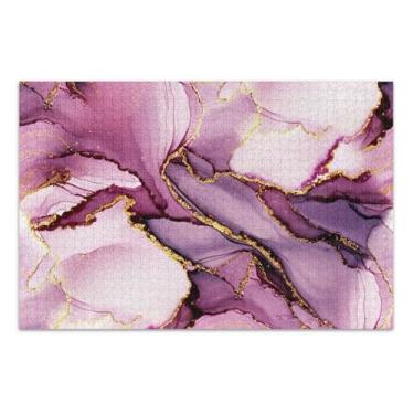 Imagem de Quebra-cabeça adulto ouro rosa mármore branco 500 peças arte pintura animal divertido quebra-cabeça duro elefante branco, 51 x 35 centímetros