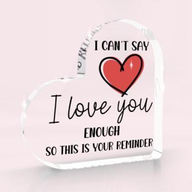 Imagem de I Love You Gifts for Him Her, Presente de Dia dos Namorados, Decorações de Dia dos Namorados, I Miss You, Aniversário de Casamento Lembrança Amor Acrílico Coração Presentes para Esposa Marido Namorado