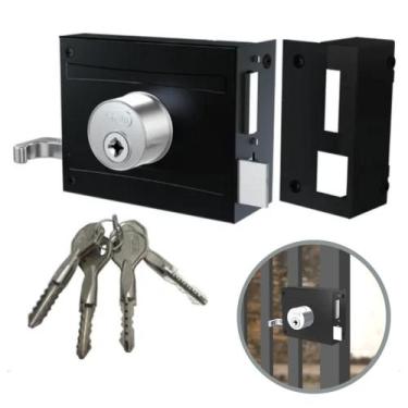 Imagem de Fechadura para Portão Sobrepor 1701/100 Inox com 4 Chaves Tetra Stam