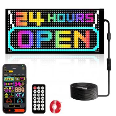 Imagem de Luz de olhos do diabo para carros - LED animado com olhos de para-brisa, 27 x 11 cm, placa de LED programável howdot para carro, painel de matriz de rolagem, controle remoto de aplicativo para