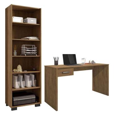 Imagem de Mesa Para Computador Gávea Com Gaveta E Livreiro Office Freijó - Móveis Leão