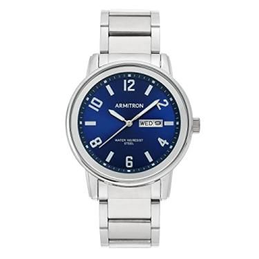Imagem de Armitron Relógio masculino com mostrador de função dia/data, 20/5403, Prata/azul