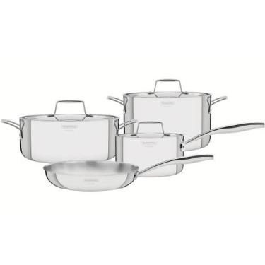 Imagem de Jogo de Panelas Tramontina Grano em Aço Inox Corpo Triplo 4pçs Caçarol