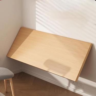 Imagem de Mesa de trabalho dobrável montada na parede, mesa de estudo, bloco de açougueiro, madeira maciça com suporte de ferro, folha de gota, mesa de bar de madeira de pinheiro, dobrável (40 120 cm/16 119.4