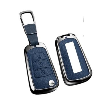 Imagem de Capa de liga para chave de carro, compatível com Great Wall Haval Hover Wingle 5 6 H3 H5 H6 H1 H3 C30 C50 M4 3 botões, bolsa protetora, chaveiro(C 3-1 Blue)