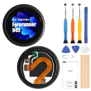 Imagem de Tela de substituição para Garmin Forerunner 945 LCD Display para Garmin 945 Digitalizador de tela LCD para Garmin945 Tela sensível ao toque Vidro Montagem completa com ferramentas de reparo (preto)