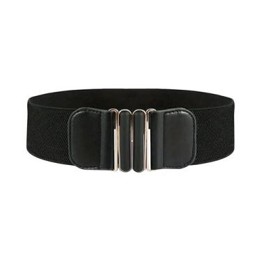 Imagem de Cinto Feminino Elegante Vintage Com Fivela De Metal E Faixa Larga Elás