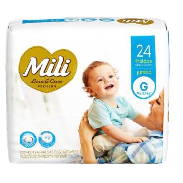 Imagem de Fralda Descartável MILI Love&Care Tam: G  24 fraldas premium