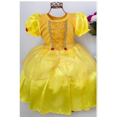 Imagem de Vestido Fantasia Luxinho Princesas Amarelo