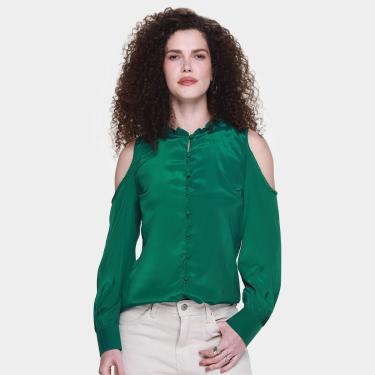 Imagem de Camisa Manga Longa Dom Ombro Vazado Com Botões Feminina-Feminino