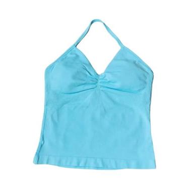 Imagem de Top Esportivo Feminino Com Decote Halter, Sem Costas, Com Efeito Push-