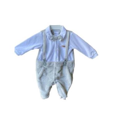 Imagem de Macacão Pelo Bebê Menino Plush Suspensório Paraiso Rf 14509, Cinza, P 