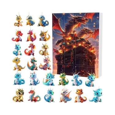 Imagem de Calendário Do Advento De Natal Com Tema De Dinossauro, 24 Dias, Brinqu