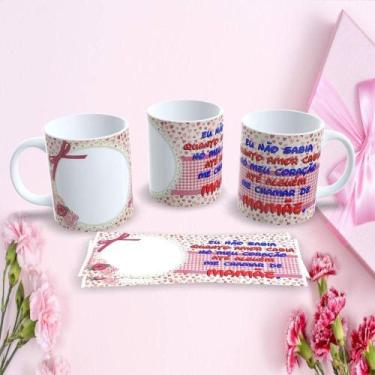 Imagem de Caneca de Porcelana 325ML Mães Estampa 124 Decorada Dia das Mães Branc