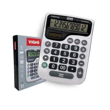Imagem de Calculadora Mesa Vighs V-1119 12 Dígitos Branco/Preto