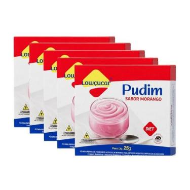 Imagem de Pudim Morango Zero Açúcar Lowçúcar - 5 unidades de 25g