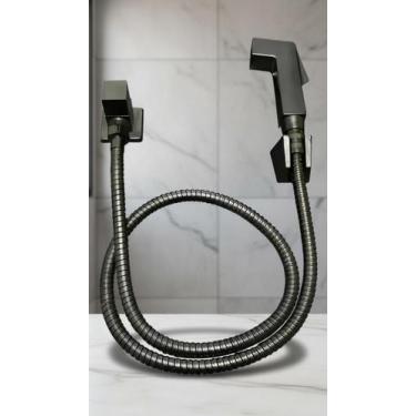 Imagem de Ducha Higiênica Quadrada Preto Fosco Completa - Congratulations Store