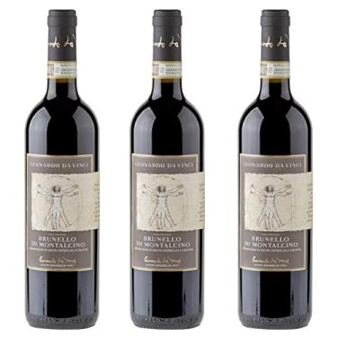 Imagem de Kit 3 Vinho Tinto Italiano Brunello Di Montalcino DOCG Leonardo Da Vinci 2016