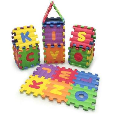 Imagem de Tapete Eva AlfaNumérico  pequeno CASTELO 8x8cm x 10mm 36 pçs