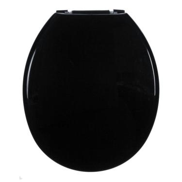 Imagem de Assento Sanitário Almofadado Banheiro Oval Preto Astra