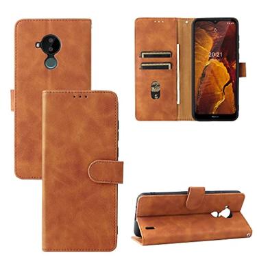 Imagem de YUNCHAO Caixa de telefone Para Nokia C30 Solid Color Skin Feel Five -Buckle Horizontal Flip Bezer capa para celular