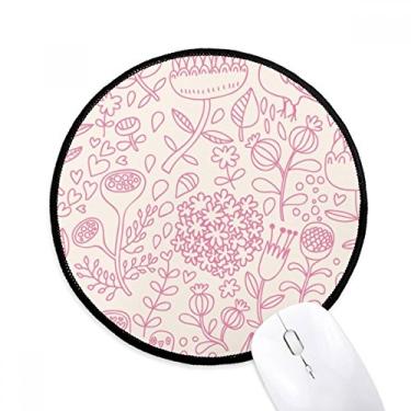Imagem de Pó de desenho pintura de planta de flores tapete de mouse desktop escritório tapete redondo para computador
