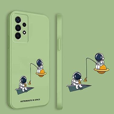 Imagem de Para Samsung Galaxy A23 Case Astronaut Square Liquid Silicone Matte Soft Shockproof Bumper Phone Cases, light green1, For Samsung S21