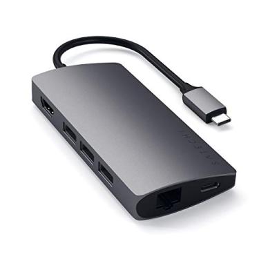 Imagem de Satechi Adaptador Multi Portas V2 – 4K HDMI (60Hz), Carga 60W USB C, GbE, Leitores SD/Micro, USB 3.0 - Para M2/ M1 MacBook Pro/Air, M2/ M1 iPad Pro/Air, M2 Mac Mini, iMac M3 (Cinza Espacial)