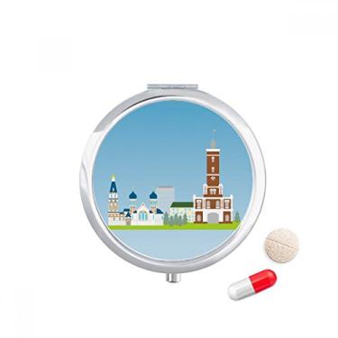 Imagem de Omsk Russia National Symbol Pattern Pill Case Pocket Medicine Storage Box Dispenser Recipiente