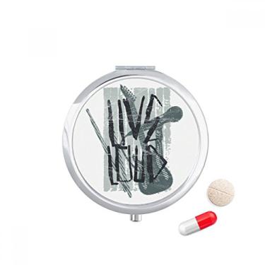 Imagem de Caixa de comprimidos com estampa de instrumentos musicais de jazz, caixa de armazenamento de remédios
