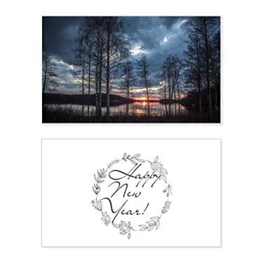 Imagem de Lake Trees Science Nature Scenery Festival Ano Novo Cartão Bless Mensagem Presente