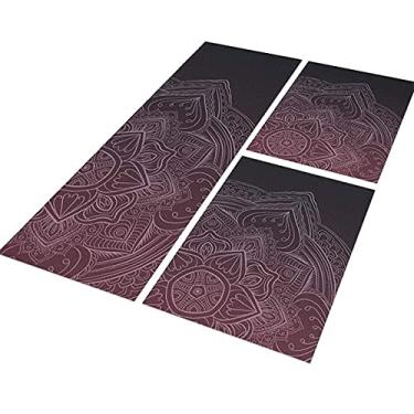 Imagem de Tapete de Cozinha Carimbo Mandala 120x40 + 2 Capacho 60x40