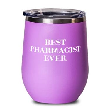 Imagem de Melhor farmacêutico de todos os tempos. Taça de vinho farmacêutica, bom farmacêutico, copo de vinho de aço inoxidável para colegas de trabalho