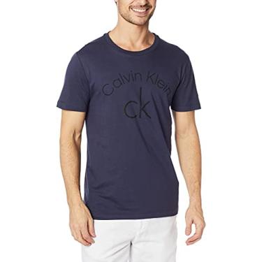 Imagem de Camiseta,Slim silk Ck,Calvin Klein,Masculino,Marinho,G