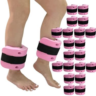 Imagem de Kit 10 Pares Caneleiras Hidroginástica EVA 1 à 2kg DF1095 Rosa Dafoca Sports