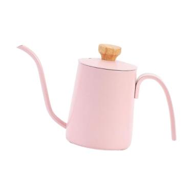 Imagem de Generic Despeje sobre a chaleira, cafeteira com tampa, chaleira pescoço de ganso, bico longo e estreito para cafeteria, café, casa, rosa