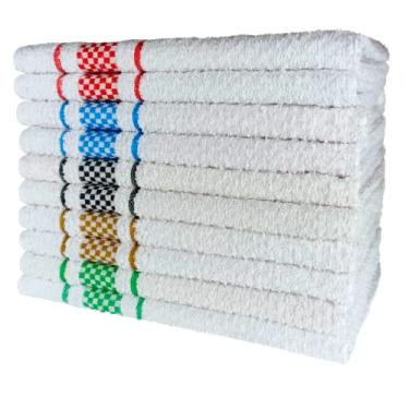 Imagem de Kit 10 Pano de Prato Cozinha Felpudo Premium Gourmet 45x70cm 100% Algodão Alta Absorção- Sortido