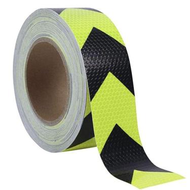 Imagem de Faixa Refletiva Segurança 25 Metros Sinalizaçao Seta Verde Fluorescente Transito Caminhao Automotivo Via Publica Evita Acidente