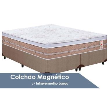 Imagem de Cama Box King: Colchão c/Vibro Massagem Castor Tecnopedic Magnético Niponpedic + Base CRC Courano Clean(193x203)