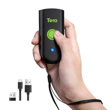 Imagem de Tera Mini scanner de código de barras 1D: scanner a laser sem fio à prova d'água de bolso 3 em 1 compatível com Bluetooth USB com fio leitor de código de barras portátil para loja logística, trabalho