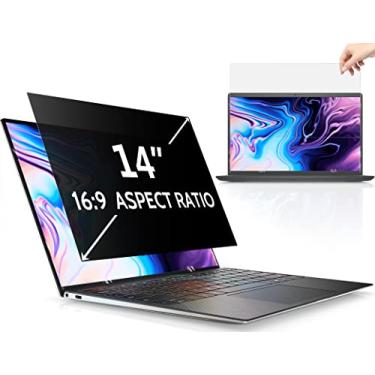 Imagem de Peslv Tela de privacidade de laptop de 14 polegadas para monitor de computador 16:9, protetor de filtro de luz azul antirreflexo, protetor de segurança removível de 14 polegadas compatível com Lenovo Hp Dell Acer Asus Thinkpad Envy Xps