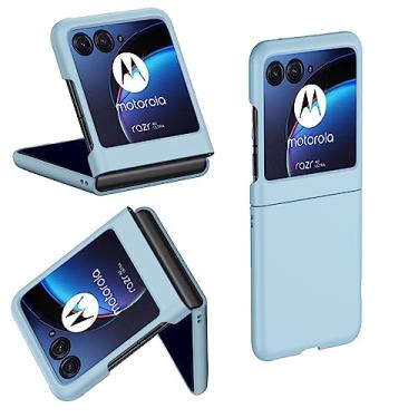 Imagem de teroxa Compatível com Motorola Razr Plus 2023 Case, Moto Razr+ 2023 Capa traseira de telefone Flip Slim Fit Fina Leve Rígida PC Bumper Proteção à Prova de Choque (Azul Céu)