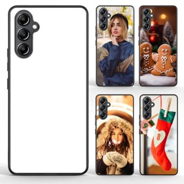 Imagem de FOQENCCI Capa de sublimação de 5 peças para Samsung Galaxy A14 5G/4G com prensa térmica em branco para impressão faça você mesmo, capa protetora de borracha antiderrapante macia + capa protetora de