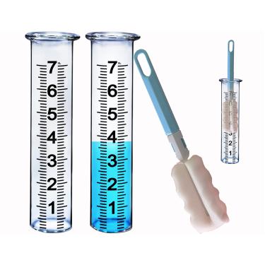 Imagem de JMBay Tubo de substituição de medidor de chuva, tubo de substituição de medidor de chuva de 18 cm com bordo, tubo de medidor de chuva externo para jardim de quintal, com escova de tubo limpo, melhor